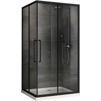 Душевой уголок Abber Schwarzer Diamant 120x80 AG02128BH профиль Черный стекло прозрачное — фото 2, Прямоугольные душевые уголки