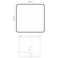 Зеркало Orange Black 80 BL-80ZE с подсветкой с сенсорным выключателем — фото 7, Зеркала в ванную комнату