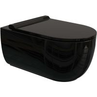 Унитаз биде Bien Vokha MDKA052N1VP1B9000 подвесной Черный глянец с сиденьем Микролифт — фото 1, Унитазы