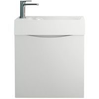 Тумба под раковину Art&Max Liberty-500-1D-SO-BL-L подвесная Белый глянец — фото 1, Мебель для ванной