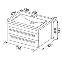Тумба с раковиной Aquanet Верона 75 212868 подвесная Белая — фото 8, Тумбы с раковиной
