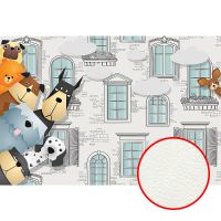 Фреска детская Ortograf Детские 6769 Фактура флок FLK Флизелин (4*2,7) Белый/Разноцветный, Животные/Архитектура — фото 1, Фрески