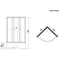 Душевая кабина Niagara Eco 80x80 E80/40/TN/BK без гидромассажа — фото 14, Душевые кабины