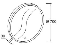 Зеркало Jacob Delafon 70 с подсветкой с ИК-сенсором арт-EB1436-NF — фото 3, Зеркала в ванную комнату