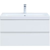 Тумба под раковину Aquanet Беркли 80 302351 подвесная Белый глянец — фото 4, Мебель для ванной