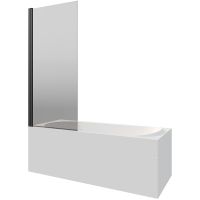 Шторка на ванну Berges River S Black 90х145 065017 профиль Черный матовый стекло тонированное — фото 4, Шторки для ванной распашные