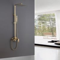 Душевая система Abber Rund AF8752G с термостатом Золото матовое — фото 2, Душевые стойки