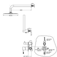 Душевая система Boheme Uno 464-BG Черная матовая Золото — фото 2, Душевое оборудование. Душевая программа
