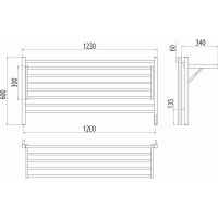 Электрический полотенцесушитель Terminus Горизонт П8 1200х600 4670078543349 с полкой Черный муар — фото 6, Электрические полотенцесушители