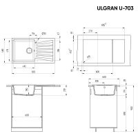 Товар: Кухонная мойка Ulgran Classic U-703-331 Белая - фото 4 Кухонная мойка Ulgran Classic U-703-331 Белая — фото 4, Кухонные мойки