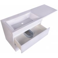 Тумба под раковину Style Line Даллас Люкс Plus 140 L СС-00002386 подвесная Белая — фото 2, Тумбы под раковину