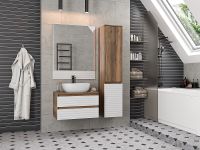 Товар: Тумба под раковину Brevita Dakota 70 DAK-09070-19/01-2Я подвесная Белая матовая Дуб Галифакс олово - фото 6 Тумба под раковину Brevita Dakota 70 DAK-09070-19/01-2Я подвесная Белая матовая Дуб Галифакс олово — фото 6, Мебель для ванной