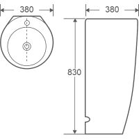 Раковина WeltWasser Leerbach 3838 GL-WT 38 10000005489 Белый глянец — фото 5, Раковины напольные