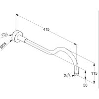 Кронштейн для верхнего душа Kludi Adlon 2751405 Хром — фото 3, Душевое оборудование. Душевая программа