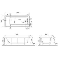 Акриловая ванна Vitra Neon 180x80 55840001000 без гидромассажа — фото 7, Акриловые ванны