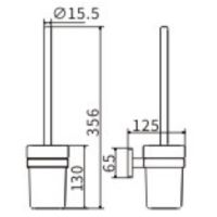 Ершик для унитаза CeramaLux Cube 12613 Хром — фото 2, Ершики для унитаза