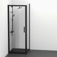 Душевая стенка Ideal Standard Connect 2 90 K9374V3 профиль Черный стекло прозрачное — фото 2, Боковые стенки