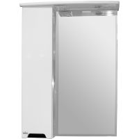 Зеркало со шкафом Mixline Прометей 65 L 534972 с подсветкой Белое — фото 1, Мебель для ванной