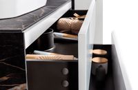 Тумба с раковиной Black&White Universe U907.1200 120 907u1200 подвесная White matt Lauren gold — фото 6, Мебель для ванной