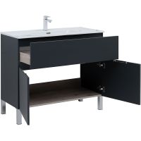 Тумба под раковину Aquanet Алвита New 100 277555 Антрацит — фото 6, Тумбы под раковину