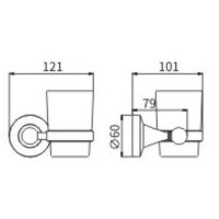 Стакан для зубных щеток CeramaLux Luxury 57502 Черный Золото — фото 2, Мыльницы