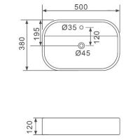 Раковина Gappo 50 GT308 Белая — фото 3, Раковины накладные