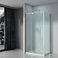 Душевой уголок Black&White Stellar Wind S812 CF 100x100 8121000CF профиль Хром стекло матовое — фото 2, Душевые уголки