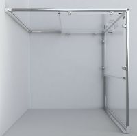 Душевой уголок Vincea Garda VSS-1G900CHB 90x90 профиль Черный стекло шиншилла — фото 4, Квадратные душевые уголки