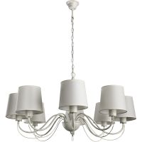 Люстра Artelamp Orlean A9310LM-8WG Белая с золотом — фото 1, Люстры