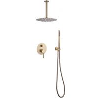 Душевая система Abber Emotion AF8821G Золото матовое — фото 1, Встраиваемые душевые комплекты