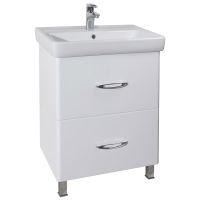 Тумба под раковину Bellezza Джела 60 4639809110014 2 ящика Белая — фото 1, Мебель для ванной