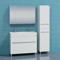 Тумба под раковину СанТа Лондон 100/2 2 ящика Белая — фото 5, Тумбы под раковину