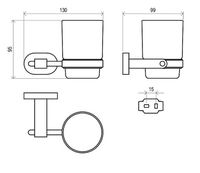 Стакан для зубных щеток Ravak Chrome CR 210.00 X07P188 Хром — фото 3, Стаканы для зубных щеток