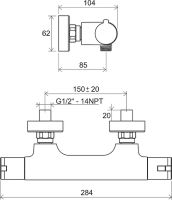 Товар: Смеситель для душа Ravak Termo TE 032.00/150 X070034 с термостатом Хром - фото 5 Смеситель для душа Ravak Termo TE 032.00/150 X070034 с термостатом Хром — фото 5, Смеситель для душа