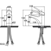 Товар: Смеситель для раковины Kaiser County 55011-4 Белый матовый - фото 5 Смеситель для раковины Kaiser County 55011-4 Белый матовый — фото 5, Смесители