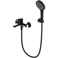 Смеситель для ванны Gappo G03-6 G3203-6 Черный матовый Хром — фото 1, Смесители