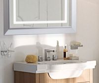 Зеркало Laufen LB 3 75 с подсветкой Хром матовый — фото 2, Зеркала в ванную комнату