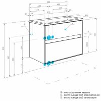 Тумба под раковину Aquaton Либерти 100 1A279601LYC70 подвесная Дуб эльвезия — фото 27, Тумбы под раковину