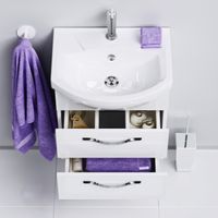 Тумба под раковину Aqwella Аллегро 50 Agr.01.05/2 подвесная Белая — фото 2, Мебель для ванной