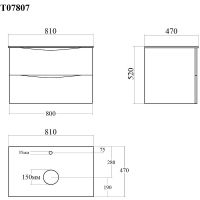 Тумба под раковину Bond Cube 80 T07807 подвесная Серая матовая — фото 17, Мебель для ванной