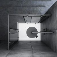 Душевой уголок AM.PM Gem 100х80 профиль Черный матовый стекло прозрачное арт-W90G-404-100280-BT — фото 4, Прямоугольные душевые уголки