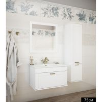 Зеркало Sanflor Ванесса 75 С000005878 Белое — фото 1, Зеркала в ванную комнату