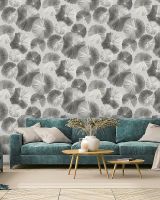 Обои Solo Wagasa SL8909-24 Винил на флизелине (1,06*10) Серый/Серебряный, Абстракция/Цветы — фото 2, Обои для стен