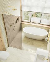 Товар: Душевая перегородка Maybah Glass MGD-702-3ш 690x1950 в широком профиле Золото стекло бронзовое - фото 5 Душевая перегородка Maybah Glass MGD-702-3ш 690x1950 в широком профиле Золото стекло бронзовое — фото 5, Душевые перегородки