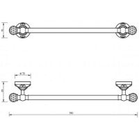 Полотенцедержатель Migliore Cristalia 16842 Золото с кристаллами Swarovski — фото 2, Полотенцедержатели