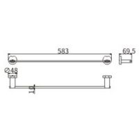 Полотенцедержатель CeramaLux Loft 53908 Хром — фото 2, Полотенцедержатели