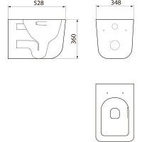 Комплект унитаза Point Меркурий PN41831GM с инсталляцией Элемент PN45120+PN44081BM Графит матовый с сиденьем Микролифт и Черной матовой клавишей смыва арт-PN48026BM — фото 13, Комплекты унитаз + инсталляция