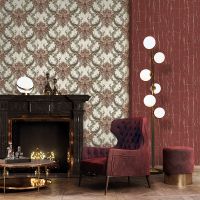 Обои Emiliana Parati Valentin Yudashkin 5 86063 Винил на флизелине (1,06*10,05) Красный,  Дамаск — фото 2, Обои для стен