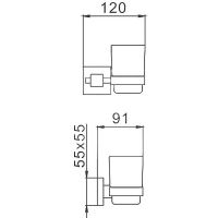 Стакан для зубных щеток Haiba HB8906 Черный матовый — фото 2, Мыльницы