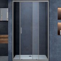 Душевая дверь Vincea Alpha 120 VDS-3AL120CLGM профиль Вороненая сталь стекло прозрачное — фото 1, Раздвижные душевые двери